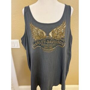 Harley Davidson Women's Graphic Tank Top, Grey, 2XL